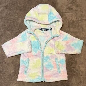 Lands' End - Girl’s Pastel Tie-Dye Fleece Zip Up Hoodie, Size - XS (4-5)